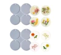 8-Cavity Circle Silicone Mold, Round Epoxy Mold Shiny Flat Resin Casting Mold with Hole for DIY Keychains, Earrings, Jewelry Making, Coasters, Pet Tags (8 Cavity)