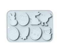 8 Cavity Easter Eggs Silicone Mold Cake Baking Mold for Making Chocolate Fondant Cupcakes Molds Nonstick Chocolate Moulds Different Shapes for Household Cute Soap Molds Baking Tool