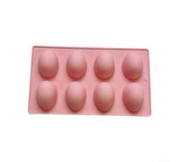 8-Cavity Food-Grade Silicone Easter Egg for Mold For Chocolate, Candy, Soap & Candle Making - Non-Stick, Flexible, Dishwasher Safe (pink)