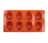 8-Cavity Food-Grade Silicone Easter Egg for Mold For Chocolate, Candy, Soap & Candle Making - Non-Stick, Flexible, Dishwasher Safe (red)