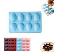 8-Cavity Silicone Easter Egg Molds,Egg Shaped Cake Pop Molds for Baking,Supplies for Making Chocolate Jello Candy,Easter Stuffer (d)