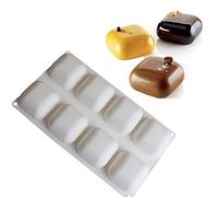 8 Cavity Square Silicone Mold For Doughnut Dessert Baking Pan Ice Cream Biscuit Cake Tools DIY Soap Mould Use Steam Oven