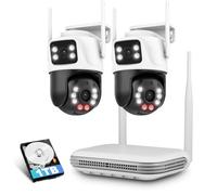 8 Channel 1080P WiFi NVR Security Camera System Kit， with 1TB 2.5" SSD, 12V2A Waterproof Power Supply, Outdoor IP66 Waterproof, Human Detection, 2-Way Audio, 24/7 Continuous Recording