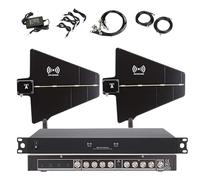 8-Channel Antenna Distribution Signal Amplifier with Paddle Antenna for 360° Omnidirectional Reception, Ideal for Stage, Wedding, DJ, Church, and Outdoor Events