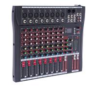8 Channel Audio Mixer,48V Phantom Power DJ Mixer W/ LCD Display