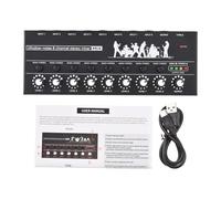 8 Channel Audio Mixer Mono/Stereo Switching Audio Mixer with Level Indicator Light 6.35mm TRS/TS Input Metal Iron Shell Type-C Audio Processor Mixer Independent Volume Adjustment