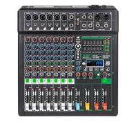8-Channel Audio Mixer with 99 Sound Effects for PC,Portable Sound Mixing Console with Bluetooth USB Recording Input for Live Streaming,Podcasting,DJ Show (8-channel)