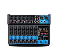 8 Channel Audio Mixer with Bluetooth & USB Recording, DJ Mixing Console with 48V Phantom Power, 24 DSP Effects, 5-Band EQ, MP3 Playback, DC 5V for Studio & Live Use