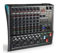8 Channel Dj Mixer, Dj Board for Pa Stage systems with 99 Kinds of DPS Digital Effects,Echo+Delay Effect,Mic/Line XLR+6.35mm Input, AUX, Usb,MP3 Player,Recording Headphone Jack,PA-8