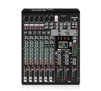 8 Channel DJ Mixer, Professional Audio Mixer, Metal, DSP 99 Preset Effects, 48V Phantom Power, Black USB Xlr Music Streaming Mini Mixing Console, Pa Mixer for PC, Podcast