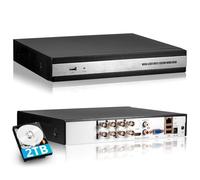 8 Channel DVR Digital Video Recorder, Wired DVR for Security Camera, 8CH Hybrid 6-in-1 Digital Video Recorder Compatible with 5MP AHD/TVI/CVI/CVBS/IP/XVI Camera, 2TB Hard Drive Included