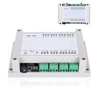 8 Channel Ethernet RJ45 Relay Controller Mini Size TCP/IP Remote Control Board Status Return Reset AC 250V 10A Industrial with Case (White)
