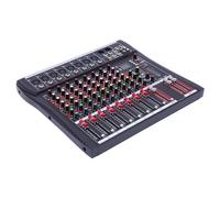 8 Channel Mixer Thin Professional Audio Mixer with 48V Phantom Power & 10-Segment LED Meter, Bluetooth and USB Connection Portable Mixing Console for Home Studios, Live Events