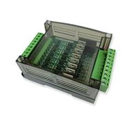 8 Channel PLC DC Control Module with NPN Output 5A 12/24VDC High-Power MOSFET for Industrial Automation, Optocoupler Isolation Protection, DIN Rail Mountable Green