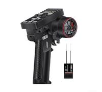 8-Channel RC Transmitter Receiver 2.4GHz for Crawler Boats, TRX4/4M SCX10/24, Robust ABS Radio Remote Control Upgrade Part Black