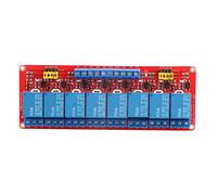 8 Channel Relay Module, Optocoupler Isolated High Low Level Control Board 24V Power Supply AC 10A DC 30V 10A for PLC automation black 1 pack