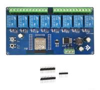 8 Channel Relay Module with For ESP32 WROOM-32E Integration, DC5-30V Input, UART Programming Support, Reset and IO0 Buttons, Visual LED Indicators