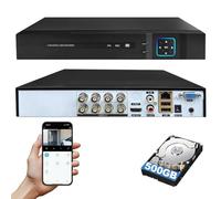 8 Channel Security DVR Recorder With 500GB HDD, 6-In-1 CCTV Recorder With Hard Drive, Supports 8ch Analog Cameras for Camera Home Surveillance System, for Analog AHD, TVI, CVI, CVBS, XVI, IPC 5MP