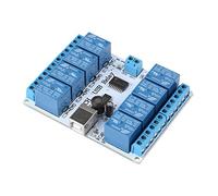 8 Channel USB Controlled Relay Module Board DC 12V for Automation Robotics Computer Control Industrial IoT Smart Home Projects Programmable Relay Board