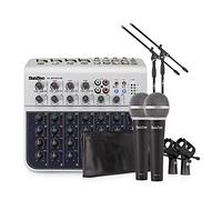 8 Channel XLR Audio Mixer and Microphone Bundle for Live Music
