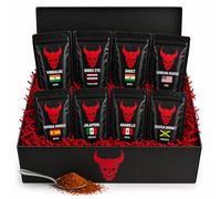 8 Chilli Powder Gift Set - From Jalapeño to Carolina Reaper | World Spice Collection for BBQ Chicken Marinades, Grilling, Smoking & Hot Sauce Making | Gourmet Heat Levels Mild to Extreme