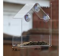 (8") Clear Window Bird Feeder with Strong Suction Cups