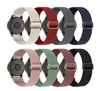 8 color 18mm Stretchy Nylon Watch Straps Compatible with Garmin Venu 2S/Vivoactive 4S/Vivomove 3S,Loop Elastic Fabric bands for Forerunner 255S/255S Music for Man Women