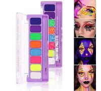 8-Color Face and Paint Palette with Brush - Washable Water-Based Solid Makeup for Halloween, Parties, Festivals, Stage Performances, and Creative Makeup for Adults and Kids