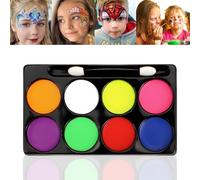 8 Color Face Paint Palette - Water-Based & Non-Toxic, Washable Body Paint with Vibrant Pigments, Smooth Application for Halloween, Cosplay, Festivals & Parties