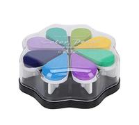 8 Color Ink Pad Petal Shape Ink Stamp Pad Finger Ink Pad for Card Making, Rubber Stamps Paper Schedule Book Scrapbook[#1008] Ink Pads