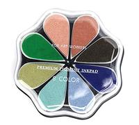 8 Color Petal Stamp Pad Set, Based Ink Pads with Sponge for Art Crafts, DIY Scrapbooking and Card Making on Ordinary
