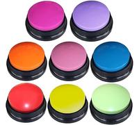 8 Color Voice Recording Button, Dog Buttons for Communication Pet Training Buzzer, 30 Second Record & Playback, Funny Study Office Home - 8 Color Packs