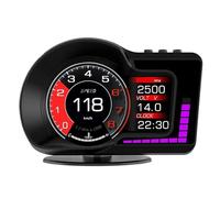 8 Colors Car Head Up Display RPM Gauge 6 Alarm Functions F15 Accelerated Test Speedometer OBD GPS Dual System HUD