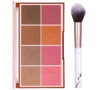 8 Colors Face Matte Blush Palette Shading Blusher - Buildable Facial Cheek Blusher Contour Bronzing Pressed Powder Makeup Pallet Women Gift Set (8 Colors Blush Contour Palette with brush)