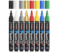 8 Colors Paint Pens Paint Markers - Permanent Acrylic Markers, Water Based, Quick Dry, Waterproof Assorted Colors Marker Pen Set for Rock, Wood, Plastic, Metal, Canvas, Glass, Fabric, Mugs. Medium Tip