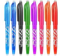 8 Colou Erasable Pens, Rub Out Friction Gel Ink Pens with Rubbers on the End, Eraser Handwriting Writing Rollerball Pen for Kids Adults Office Homework Supplies Writing Stationary School Gifts