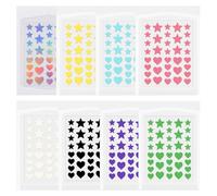 8-Colour Heart and Star Shaped Pimple Patches - 2 Sizes Pimple Patch with Tea Tree Oil Salicylic Acid Hydrocolloid Plaster Anti Pimple Patches Waterproof Breathable Day and Night Acne Patches