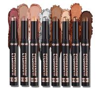 8 Colours Eyeshadow Shimmer Stick, Creamy Eyeshadow Stick Set, Shimmer Cream Eyeshadow Pencil Crayon, Long Lasting Glitter Shimmer Eyeshadow Pencil Makeup for Women