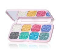 8 Colours Glitter Eyeshadow & Highlighter Palette, Shimmer Eye, Face Makeup