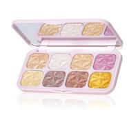 8 Colours Glitter Eyeshadow & Highlighter Palette, Shimmer Eye, Face Makeup