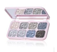 8 Colours Glitter Eyeshadow & Highlighter Palette, Shimmer Eye, Face Makeup