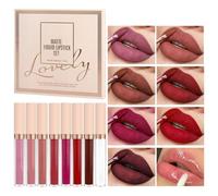 8 Colours Matte Lipstick Set, Velvet Lips Shine Lip Kit, Waterproof Durable Naked Lips Tint Beauty Cosmetic Makeup Gift Set