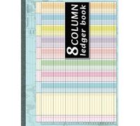 8 Column Ledger Book: Colorful Accounting Ledger Book for Bookkeeping | 8 Column Columnar Pad for Small Business | Analysis Account Book for Personal ... | Landscape Layout, 11x8.5 Inches, 80 Pages