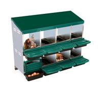 8 Compartment Chicken Nesting Box Without Legs - Roll Away Design with Lid, Easy Egg Collection, Wall-Mount Roosting Box, Protects Eggs, Efficient for Fresh Eggs, Easy Cleaning