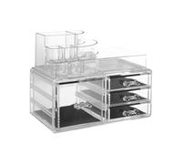 Orsina 8 Compartments Cosmetics Organiser With 4 Drawers, Clear Acrylic Cosmetic Organiser, Makeup Storage Box Orsina Clear