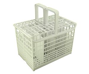 8-Compartment Cutlery Basket with Handle Fits Hoover Candy Dishwasher, White