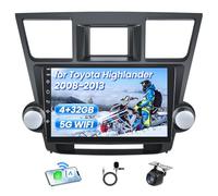 [8-Core+4G+32G] Car Radio Stereo for Toyota Highlander 2008-2013:9 inch 1280 * 800 Touch Screen 5G WiFi Wireless Carplay & Android Auto HD Backup Camera GPS SWC FM/RDS DSP Bluetooth 5.0 Split Screen