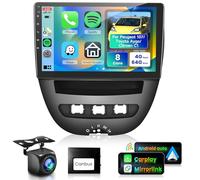 8 Core 4G+64G Android 13 Car Stereo for Peugeot 107/Toyota Aygo/Citroen C1 2005-2014 with Carplay, Android Auto,Podofo 10" 1280P IPS Touch Screen Radio, GPS, Wifi, FM/RDS, BT 5.0, DSP, 63 UIs, Camera