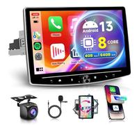 8 Core 4G 64G Android Single Din Wireless Carplay Car Stereo Android Auto Mirror Link Rimoody 10.1 Inch Vertical Touch Screen GPS Navigation, WiFi, Siri, Bluetooth, EQ, FM RDS, Backup Camera