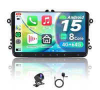 8 Core AI Android15 Radio for VW Amarok Beetle Caddy Polo Golf Passat Skoda | 9" Gemini AI Polo 6 Carplay 4+64G Wireless CarPlay Android Auto, SWC, Bluetooth WiFi, GPS Navi, DSP, FM/RDS Stereo HD Camera